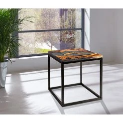 Wolf-Möbel Epoxidharz-Beistelltisch Tarnac - Harz / Metall - Grau -Wohnzimmermöbel boutique en ligne 1000243202 210723 14014400008 MOOD DETAILS P000000001000243202 mood