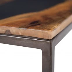 Wolf-Möbel Epoxidharz-Beistelltisch Tarnac - Harz / Metall - Grau -Wohnzimmermöbel boutique en ligne 1000243202 220310 032 DETAILS P000000001000243202