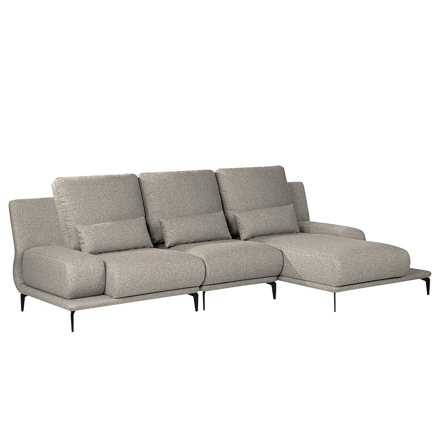 Fredriks Ecksofa Lirac - Webstoff - Webstoff Sogol: Grau - Longchair davorstehend rechts 1 Fredriks Ecksofa Lirac - Webstoff - Webstoff Sogol: Grau - Longchair davorstehend rechts