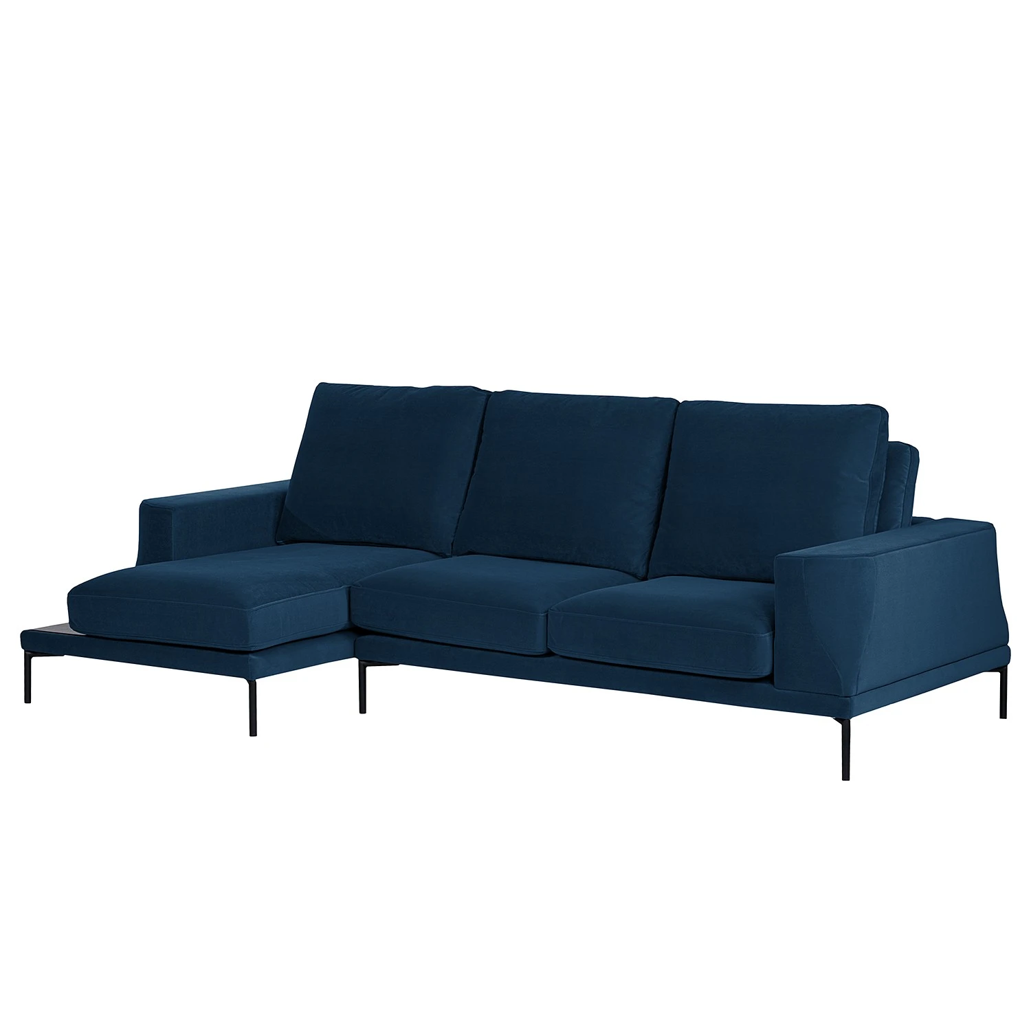 Fredriks Ecksofa Grossa - Samt - Samt Vaia: Dunkelblau - Longchair davorstehend links 1 Fredriks Ecksofa Grossa - Samt - Samt Vaia: Dunkelblau - Longchair davorstehend links