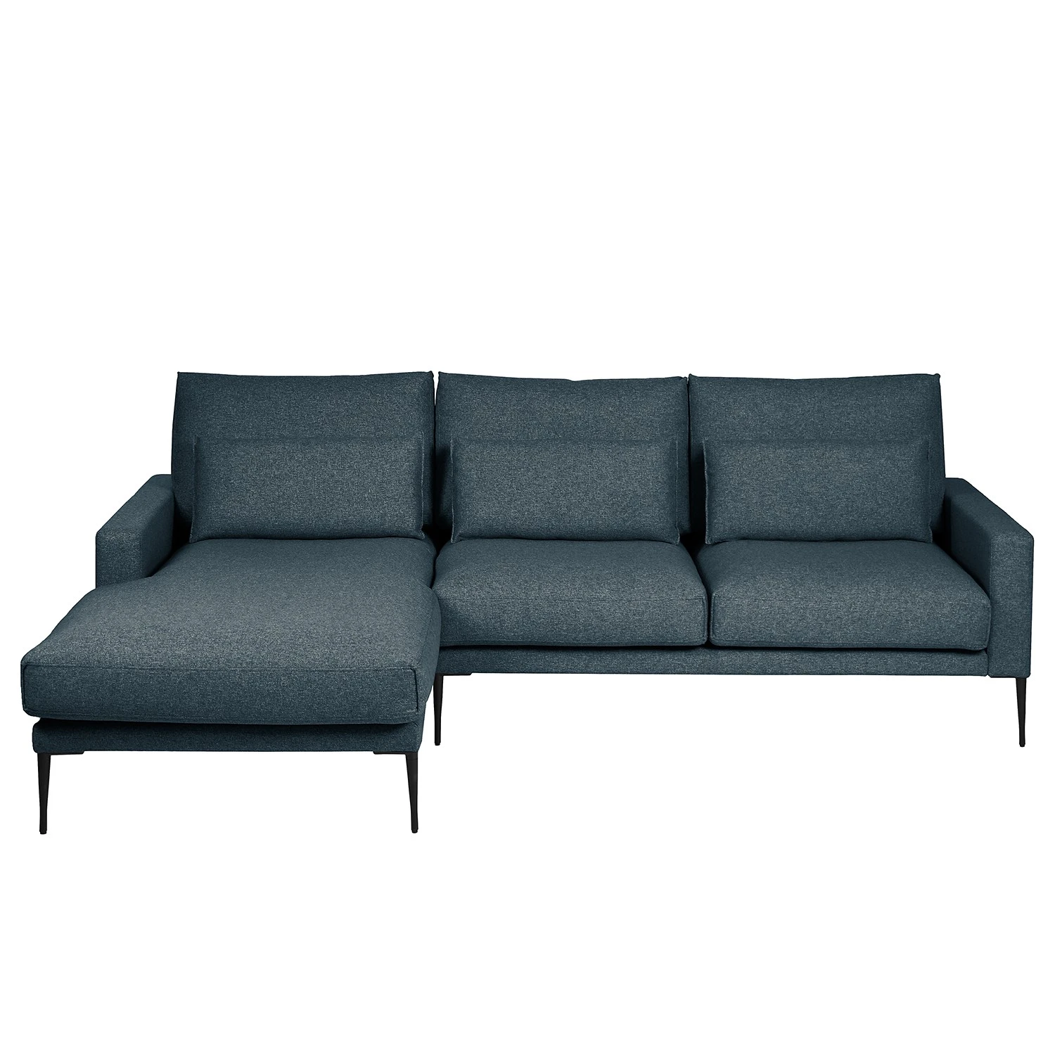 Fredriks Ecksofa Garlin - Webstoff - Webstoff Sogol: Dunkelblau - Longchair davorstehend links 2 Fredriks Ecksofa Garlin - Webstoff - Webstoff Sogol: Dunkelblau - Longchair davorstehend links – Bild 2