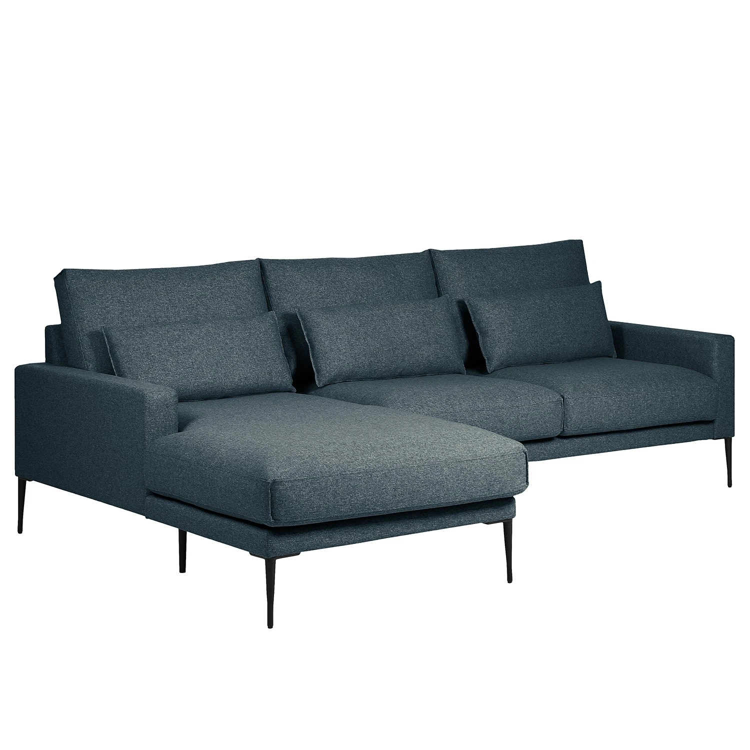 Fredriks Ecksofa Garlin - Webstoff - Webstoff Sogol: Dunkelblau - Longchair davorstehend links 4 Fredriks Ecksofa Garlin - Webstoff - Webstoff Sogol: Dunkelblau - Longchair davorstehend links – Bild 4
