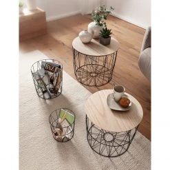 Norrwood Beistelltisch Veranne I (4er-Set) - Eiche Dekor / Schwarz -Wohnzimmermöbel boutique en ligne 1000244887 210202 15005700253 MOOD DETAILS P000000001000244887 mood