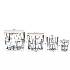 Norrwood Beistelltisch Veranne I (4er-Set) - Eiche Dekor / Schwarz -Wohnzimmermöbel boutique en ligne 1000244887 210202 15010300255 SKETCH DETAILS P000000001000244887 sketch