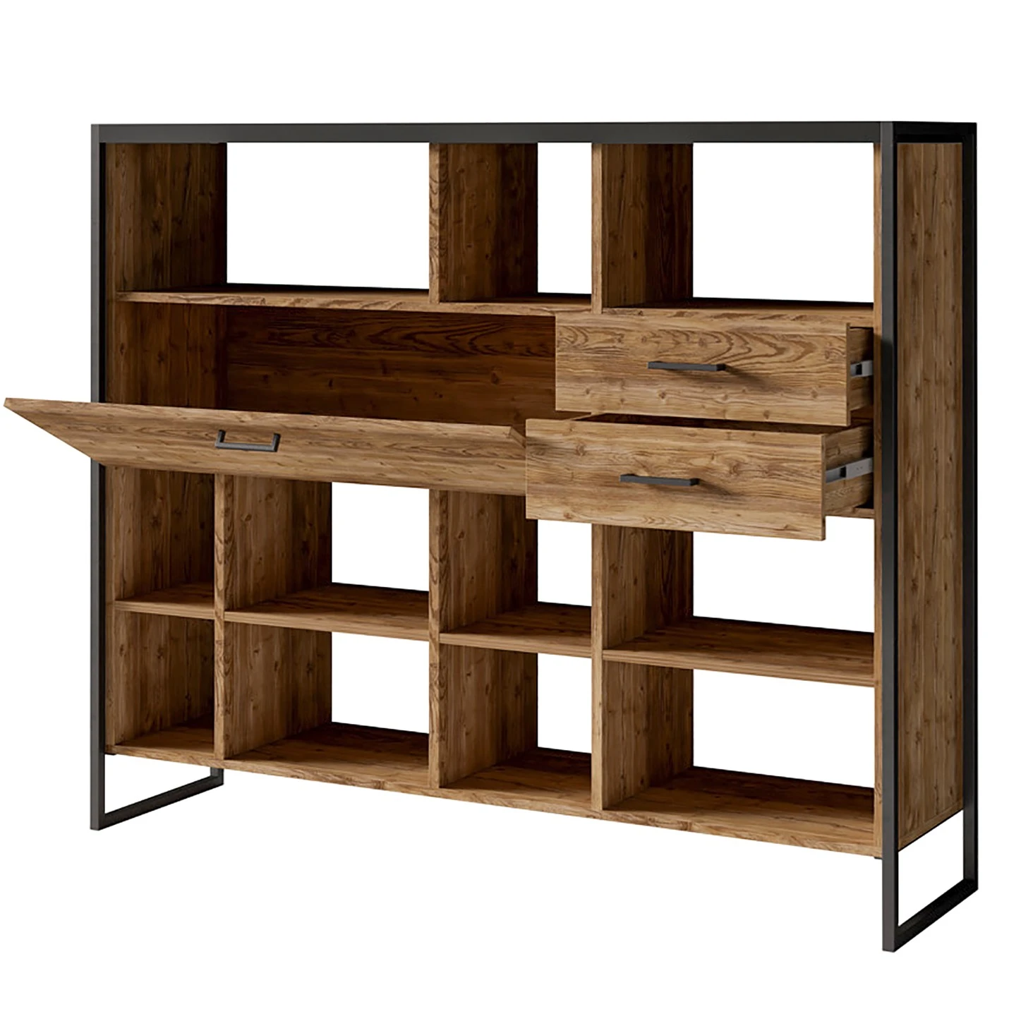 Red Living Regal Turriers III - Fichte Dekor / Matt Schwarz 5 Red Living Regal Turriers III - Fichte Dekor / Matt Schwarz – Bild 5