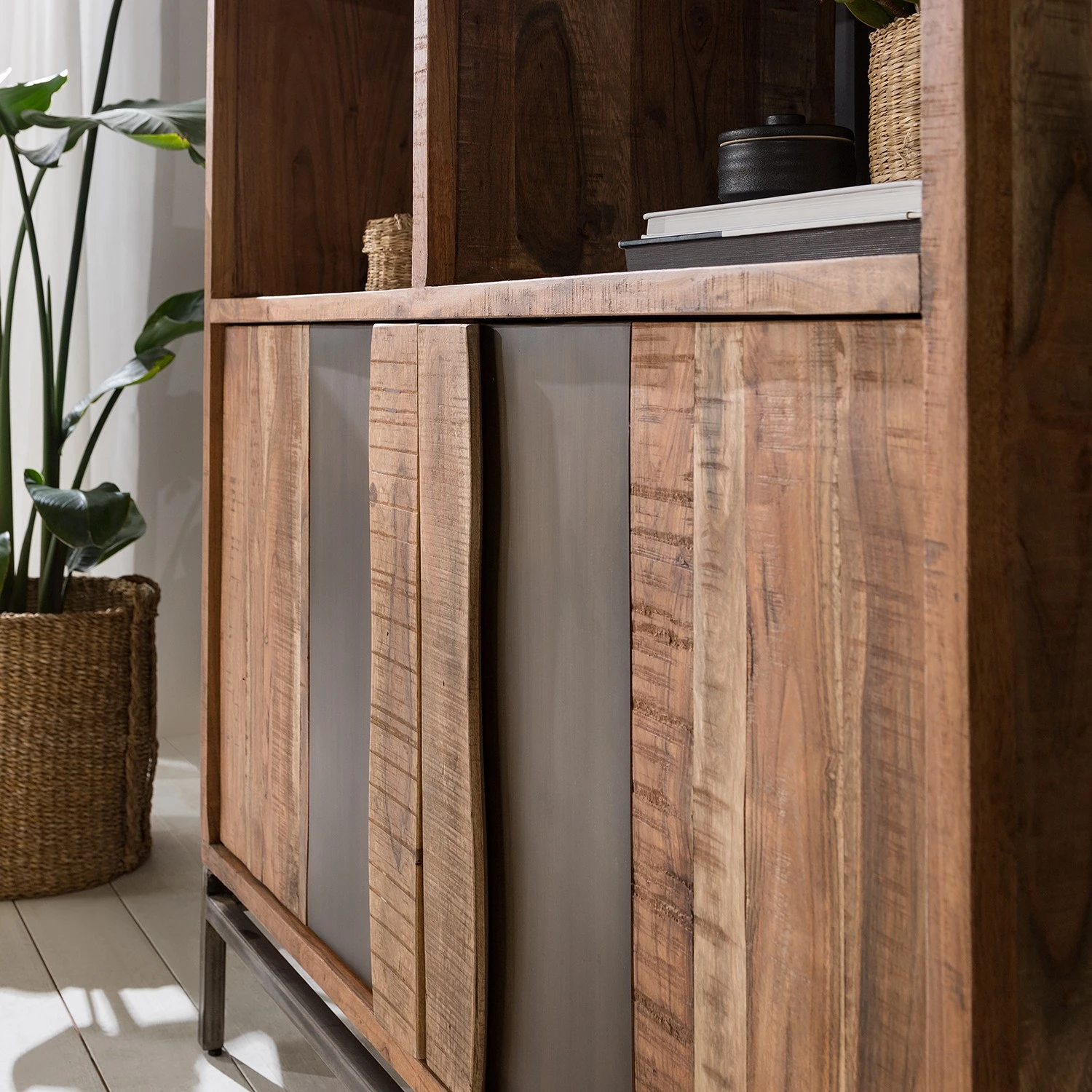 Ars manufacti Büroschrank Domme - Akazie massiv / Eisen - Akazie / Anthrazit 3 Ars manufacti Büroschrank Domme - Akazie massiv / Eisen - Akazie / Anthrazit – Bild 3