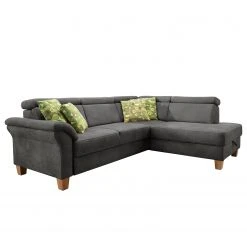 Loftscape Ecksofa Vignols - Microfaser - Microfaser Flavie: Grau - Ausrichtung rechts - Ohne Schlaffunktion