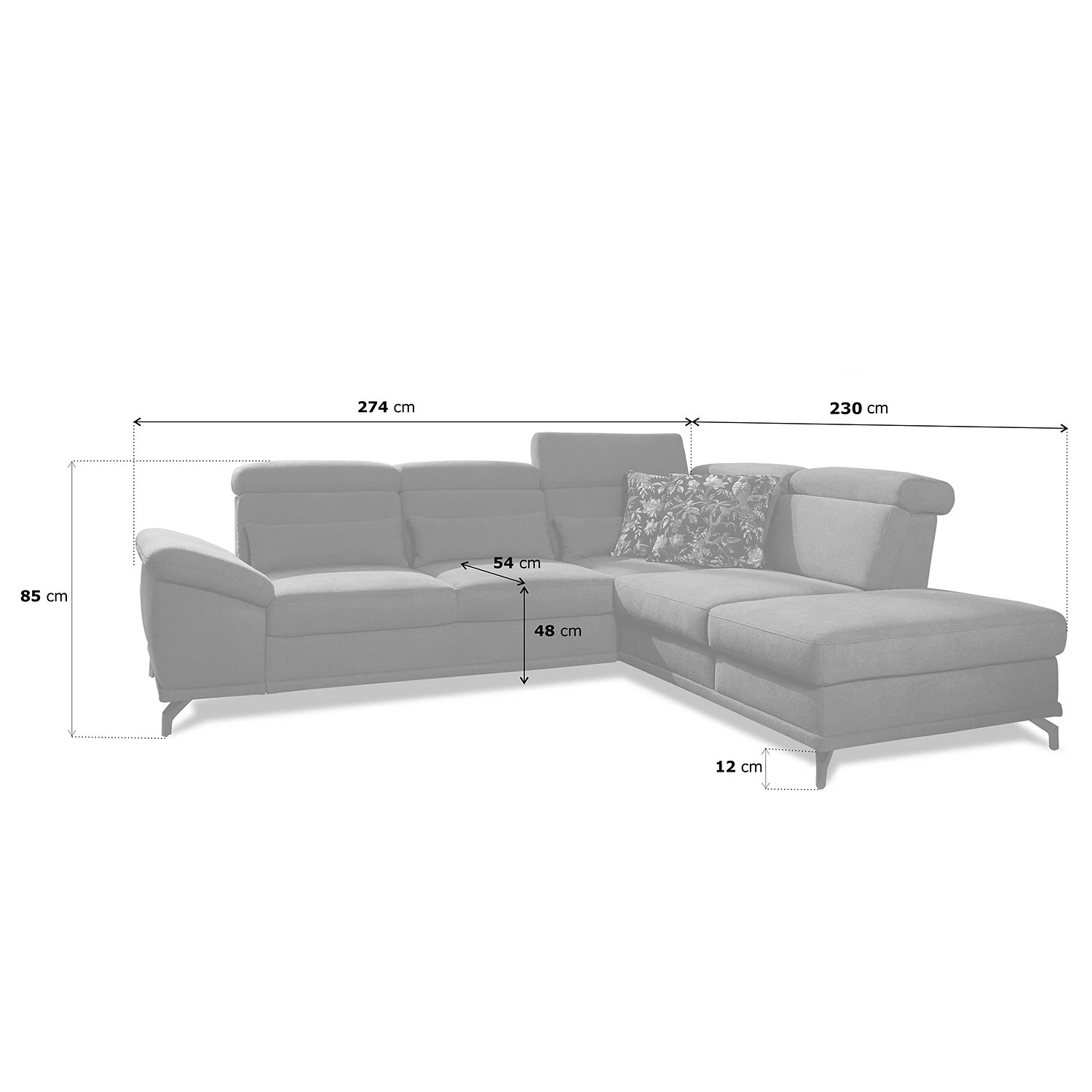 Loftscape Ecksofa Tamaris II - Webstoff - Webstoff Palila: Espresso - Ecke davorstehend rechts - Mit Schlaffunktion 9 Loftscape Ecksofa Tamaris II - Webstoff - Webstoff Palila: Espresso - Ecke davorstehend rechts - Mit Schlaffunktion – Bild 9