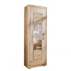 Naturoo Vitrinenschrank Juillan - Wildeiche massiv / Metall - Wildeiche / Schwarz