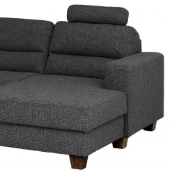 Fredriks Wohnlandschaft Valines - Webstoff - Webstoff Kona: Schwarz - Longchair davorstehend rechts / Ottomane links - Mit Schlaffunktion - Mit Kopfstütze -Wohnzimmermöbel boutique en ligne 1000249830 210415 15451300171 DETAILS P000000001000249830