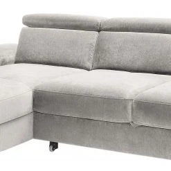 Fredriks Ecksofa Cussay - Flachgewebe - Webstoff Cuna: Hellgrau - Longchair davorstehend links -Wohnzimmermöbel boutique en ligne 1000249899 210415 16212100809 DETAILS P000000001000249899
