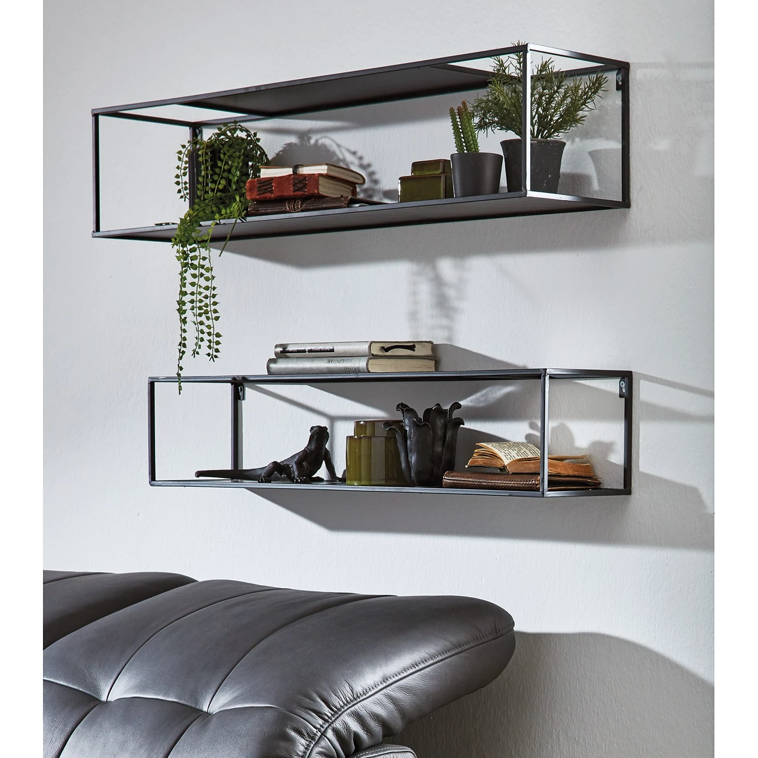 Loftscape Wandregal Lancieux I (2er-Set) - Metall - Schwarz 2 Loftscape Wandregal Lancieux I (2er-Set) - Metall - Schwarz – Bild 2