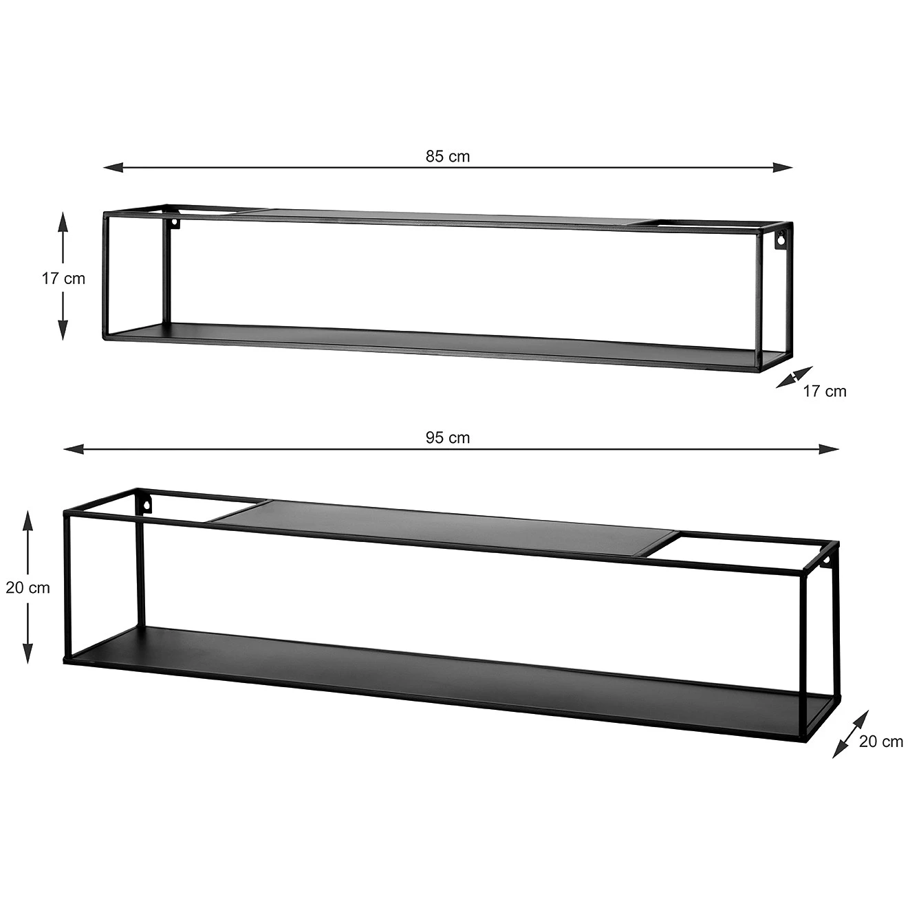 Loftscape Wandregal Lancieux I (2er-Set) - Metall - Schwarz 5 Loftscape Wandregal Lancieux I (2er-Set) - Metall - Schwarz – Bild 5