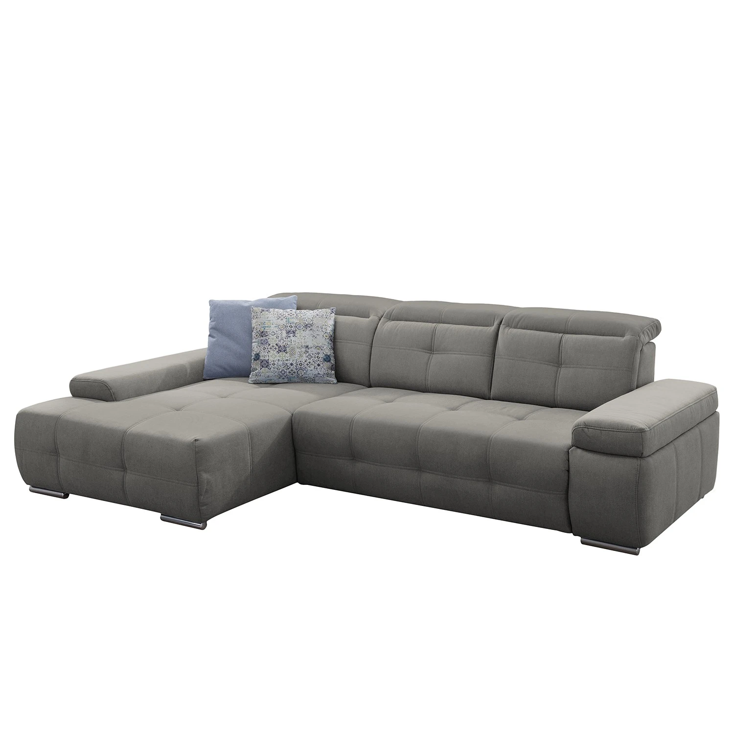 Loftscape Ecksofa Beutin - Flachgewebe - Flachgewebe Olea: Grau - Longchair davorstehend links - Mit Schlaffunktion 1 Loftscape Ecksofa Beutin - Flachgewebe - Flachgewebe Olea: Grau - Longchair davorstehend links - Mit Schlaffunktion