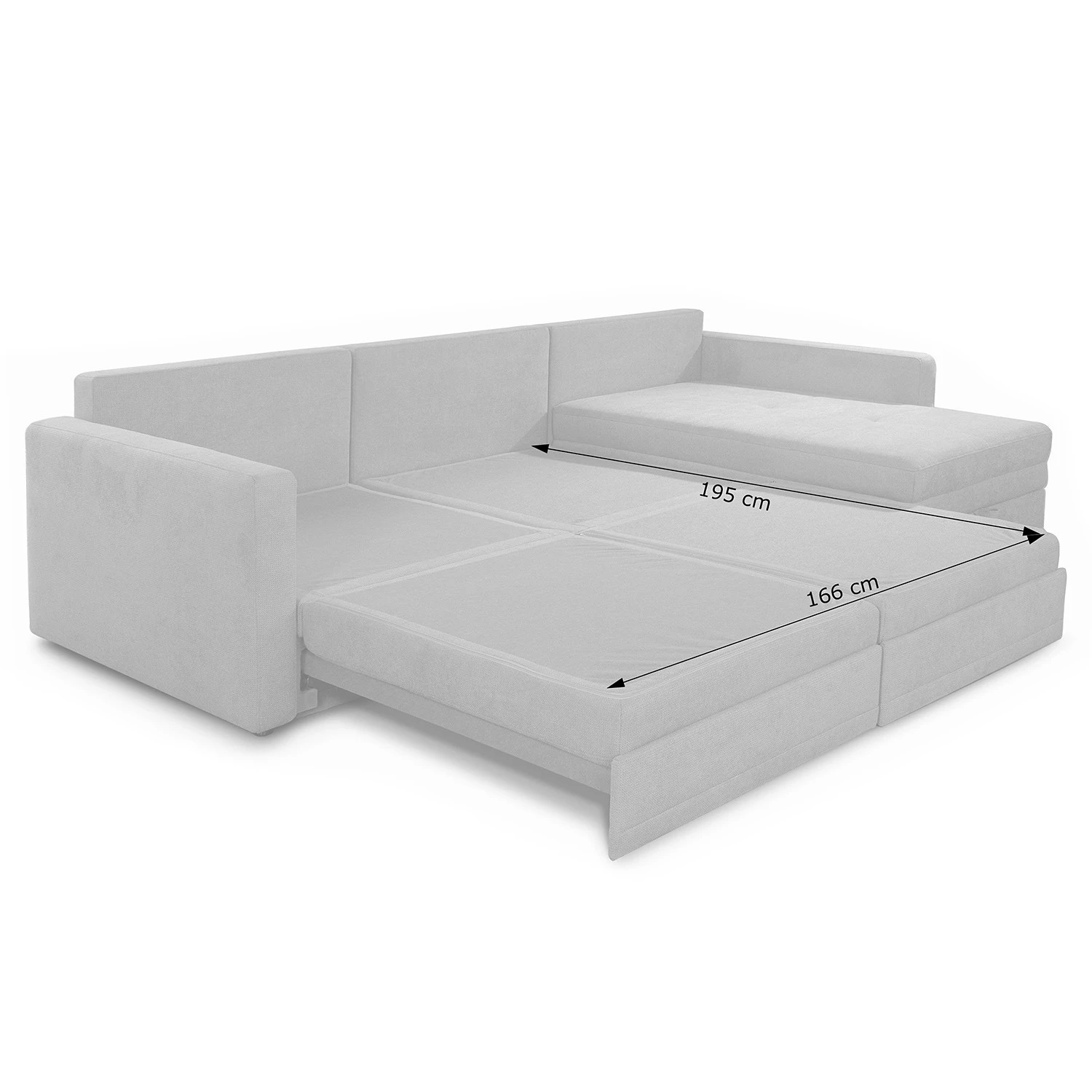 Loftscape Ecksofa Guillac - Webstoff - Webstoff Palila: Fango - Longchair davorstehend rechts - Mit Schlaffunktion 12 Loftscape Ecksofa Guillac - Webstoff - Webstoff Palila: Fango - Longchair davorstehend rechts - Mit Schlaffunktion – Bild 12