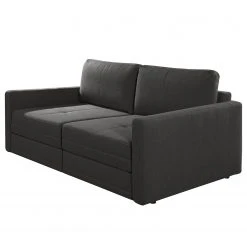 Loftscape Sofa Guillac (2-Sitzer) - Flachgewebe - Flachgewebe Gila: Anthrazit - Mit Schlaffunktion