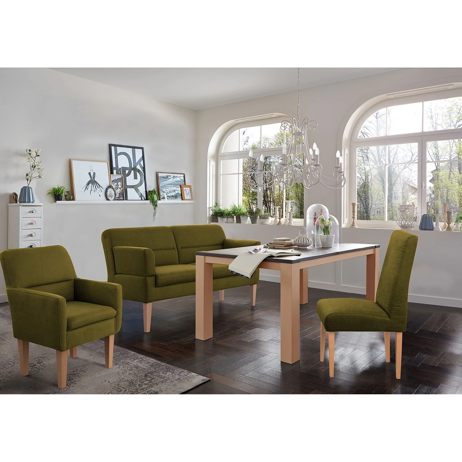 Loftscape Polsterstuhl Juillac - Flachgewebe - Flachgewebe Olea: Olivgrün 2 Loftscape Polsterstuhl Juillac - Flachgewebe - Flachgewebe Olea: Olivgrün – Bild 2