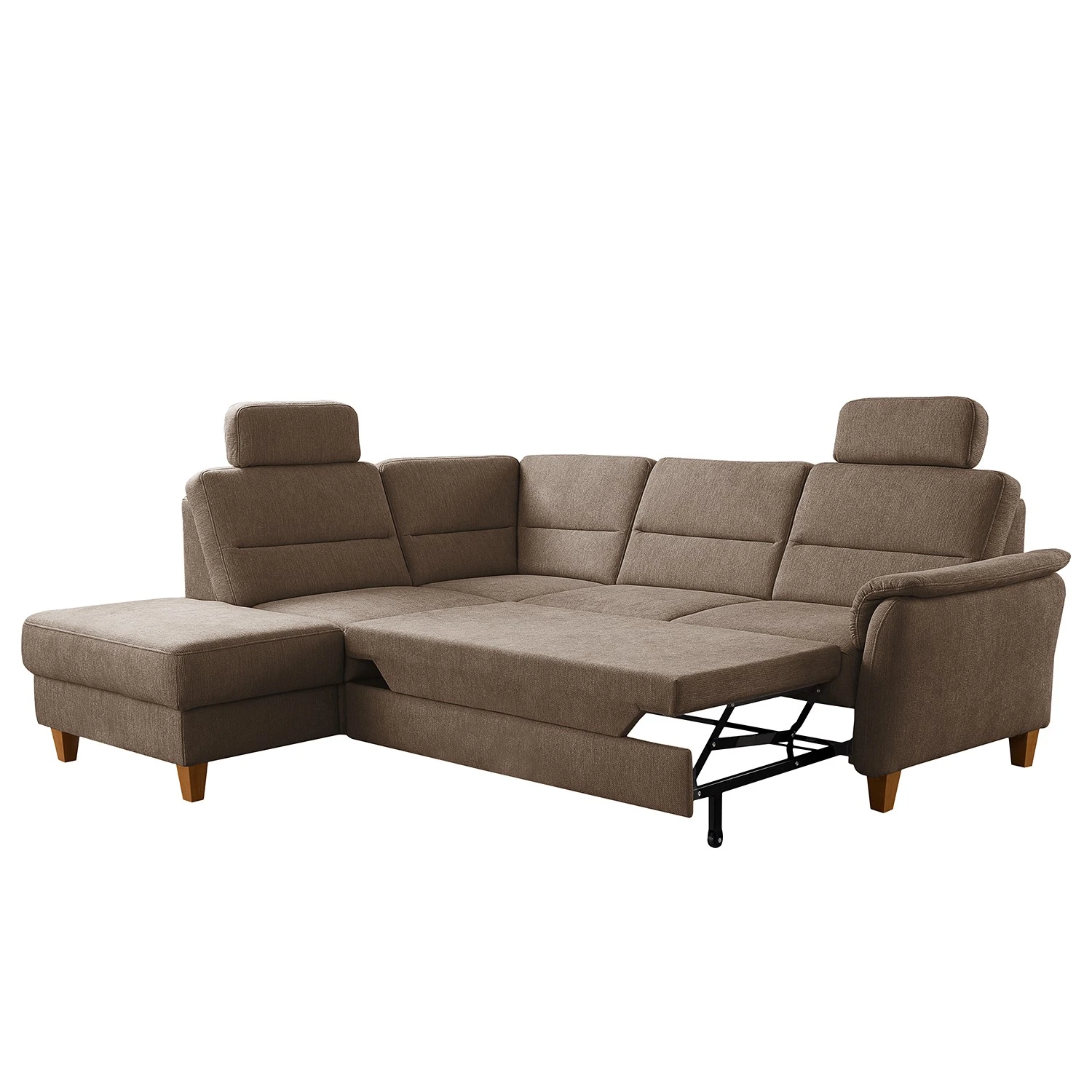 Loftscape Ecksofa Baulon II - Flachgewebe - Flachgewebe Ama: Nougat - Ottomane davorstehend links - Mit Schlaffunktion 4 Loftscape Ecksofa Baulon II - Flachgewebe - Flachgewebe Ama: Nougat - Ottomane davorstehend links - Mit Schlaffunktion – Bild 4