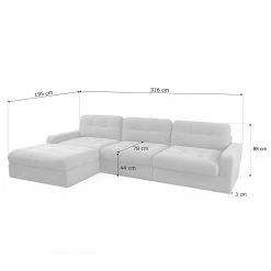 Fredriks Ecksofa Montfort - Chenille - Chenille Alix: Espresso - Breite: 315 cm - Longchair davorstehend links -Wohnzimmermöbel boutique en ligne 1000254261 210426 12325901156 SKETCH DETAILS P000000001000254261 sketch