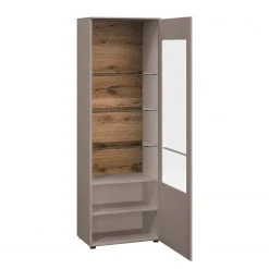 GWINNER Standvitrine Bellano - Echtholzfurnier - Matt Fango / Balkeneiche - Türanschlag rechts - Ohne Beleuchtung -Wohnzimmermöbel boutique en ligne 1000254924 210511 10460500150 DETAILS P000000001000254924