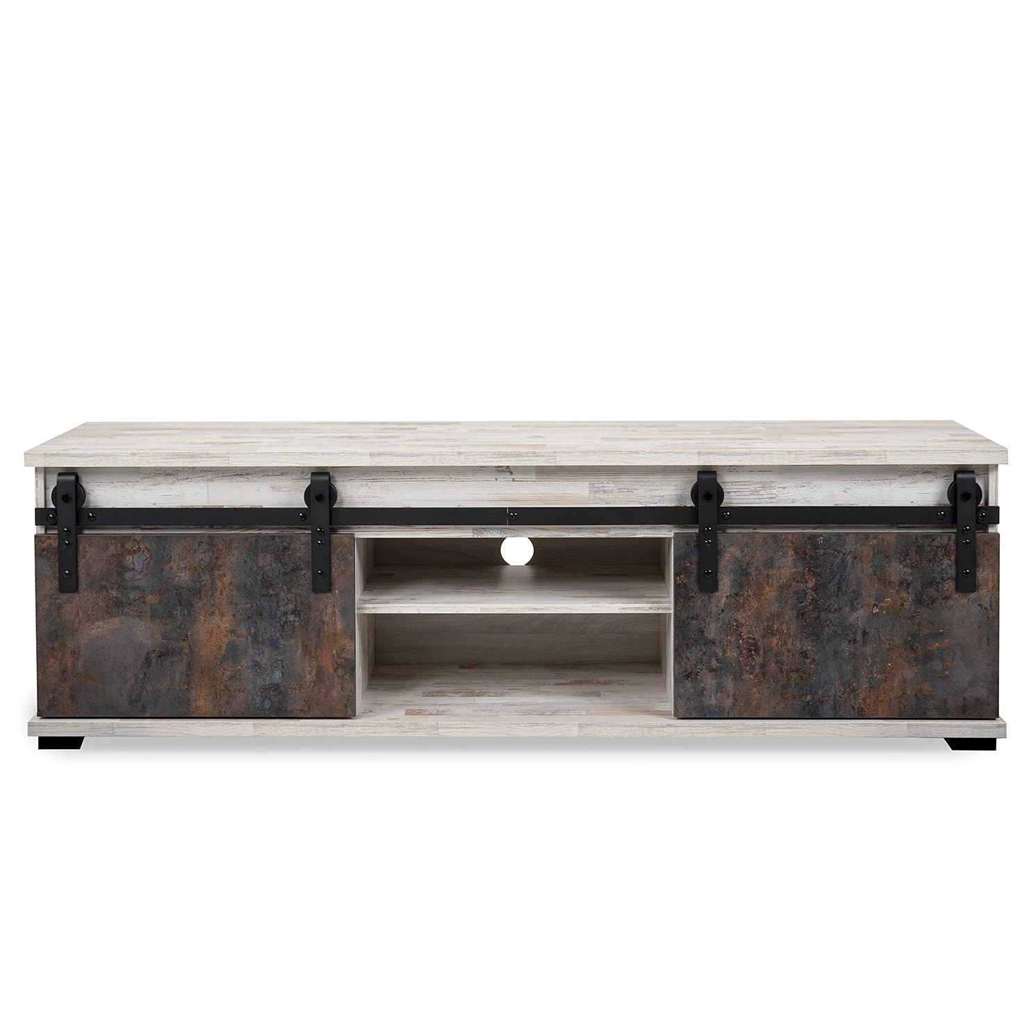 Maison Belfort TV-Lowboard Janze - Kiefer Weiß Dekor / Vintage Braun 3 Maison Belfort TV-Lowboard Janze - Kiefer Weiß Dekor / Vintage Braun – Bild 3