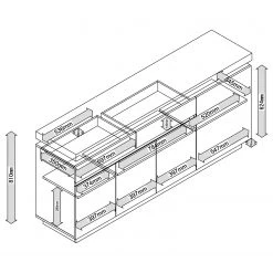 Fredriks Sideboard Namona II - Inkl. Beleuchtung - Eiche Dekor / Weiß -Wohnzimmermöbel boutique en ligne 1000255074 220531 500 SKETCH DETAILS P000000001000255074 sketch 1