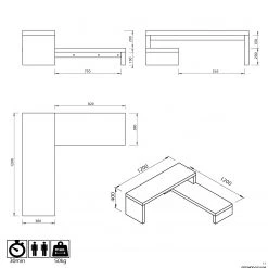 Temahome TV-Rack Chico - Weiß -Wohnzimmermöbel boutique en ligne 1000255227 210324 15033200066 SKETCH DETAILS P000000001000255227 sketch