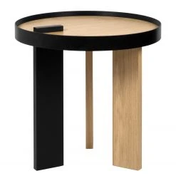 Temahome Beistelltisch Bruno - Echtholzfurnier / Metall - Eiche / Schwarz