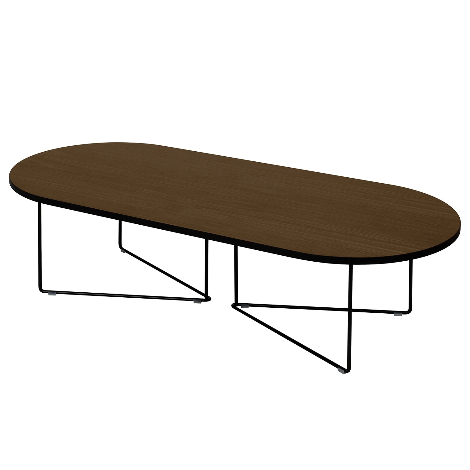 Temahome Couchtisch Oval - Echtholzfurnier / Metall - Walnuss 1 Temahome Couchtisch Oval - Echtholzfurnier / Metall - Walnuss