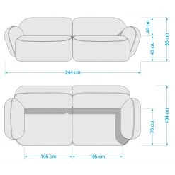 Studio Copenhagen Sofa Vieux Colpo (3-Sitzer) - Microfaser Alana: Dunkelgrau -Wohnzimmermöbel boutique en ligne 1000256657 210809 09092200027 SKETCH DETAILS P000000001000256657 sketch