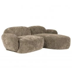 Studio Copenhagen Ecksofa Viborg - Microfaser Alana: Beige - Longchair davorstehend rechts