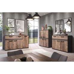 Trendteam Kommode Stripe I - Altholz Dekor / Grau -Wohnzimmermöbel boutique en ligne 1000256960 210831 16215000026 MOOD DETAILS P000000001000256960 mood