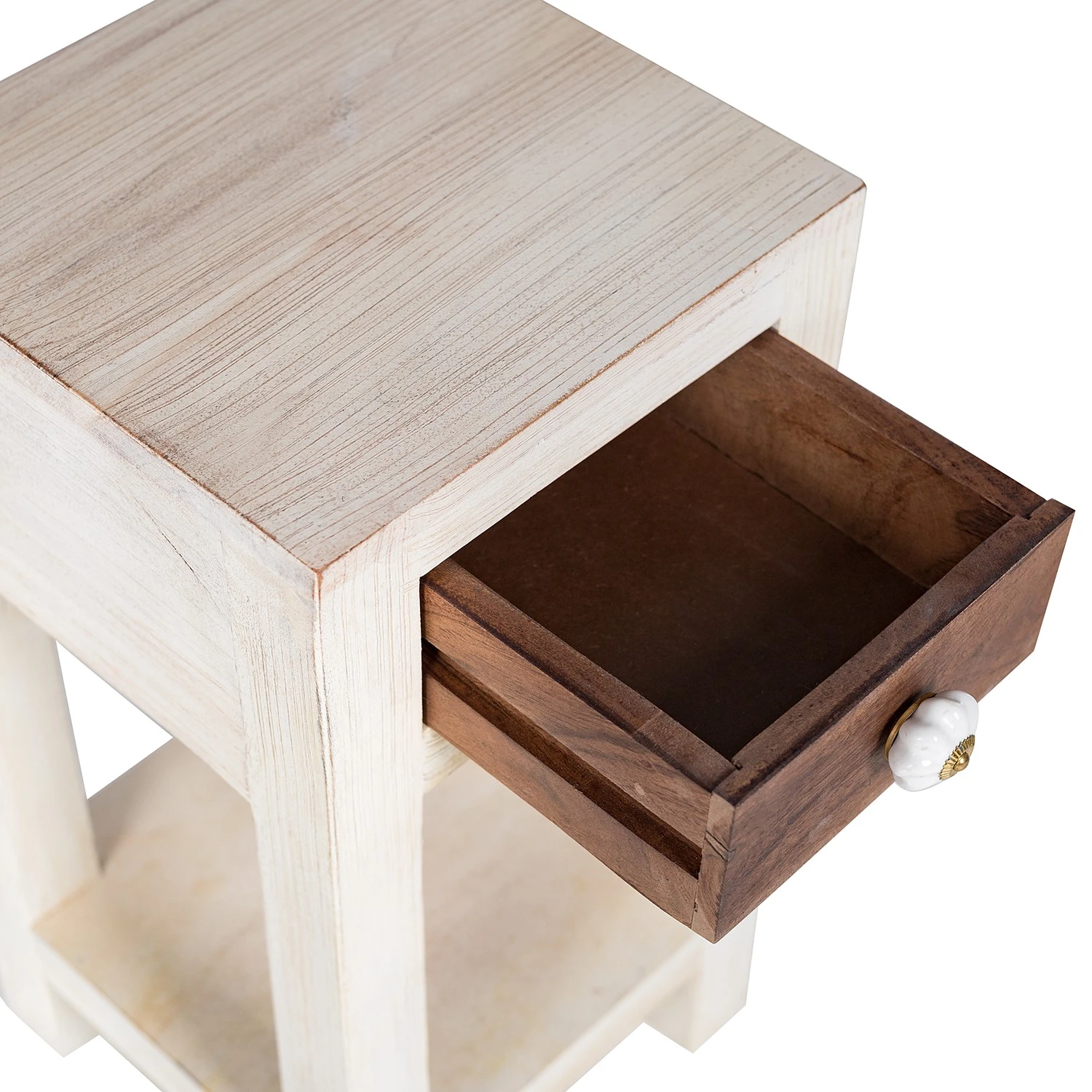 Wolf-Möbel Beistelltisch Maison - Akazie massiv - Akazie Stone / Antik Weiß - Höhe: 60 cm 6 Wolf-Möbel Beistelltisch Maison - Akazie massiv - Akazie Stone / Antik Weiß - Höhe: 60 cm – Bild 6