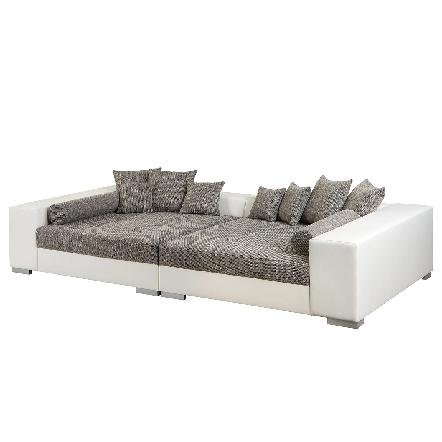 Loftscape Bigsofa Canton I - Kunstleder / Strukturstoff - Weiß / Hellgrau 1 Loftscape Bigsofa Canton I - Kunstleder / Strukturstoff - Weiß / Hellgrau