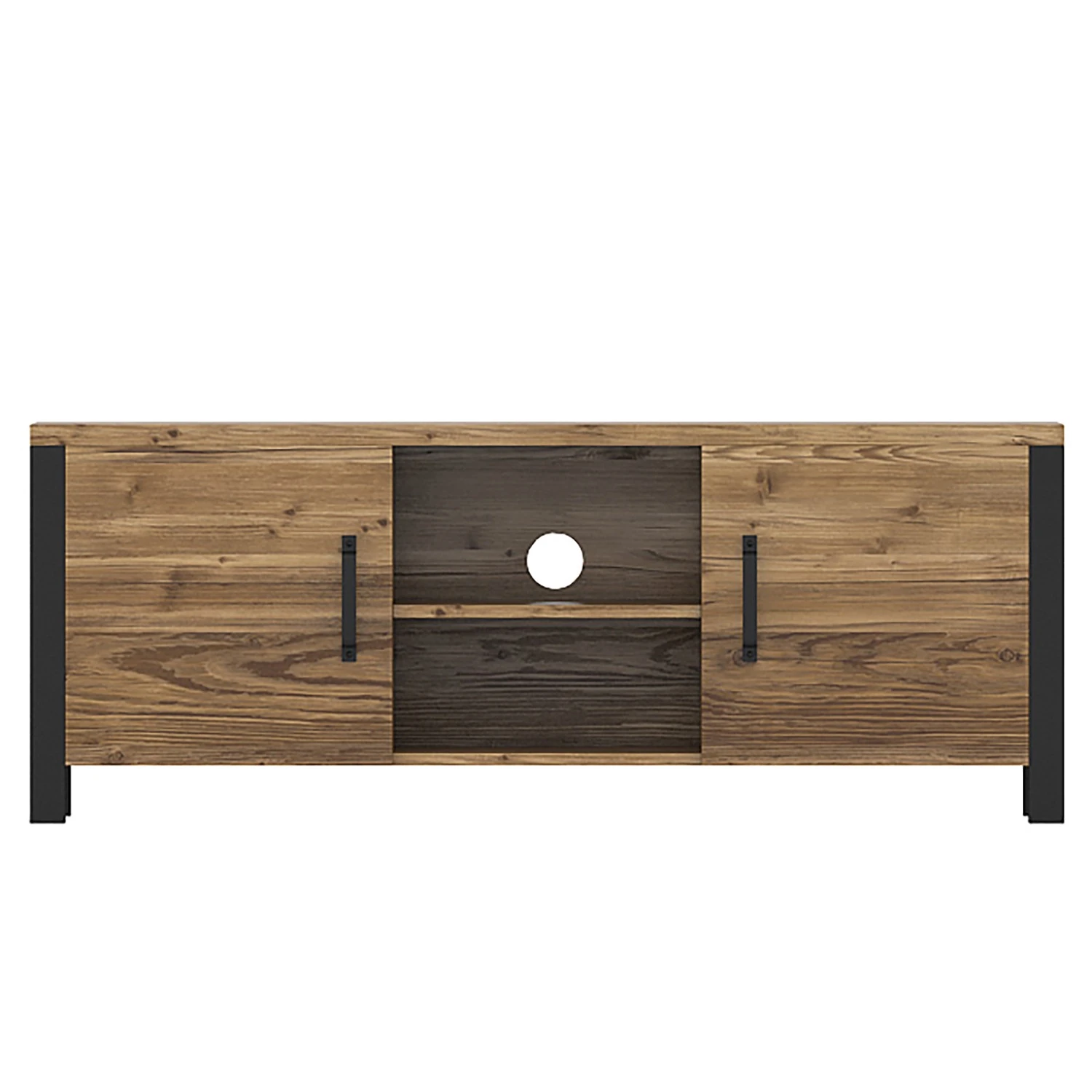 Red Living Wohnwand Velleron I (4-teilig) - Fichte Dekor / Matt Schwarz 11 Red Living Wohnwand Velleron I (4-teilig) - Fichte Dekor / Matt Schwarz – Bild 11