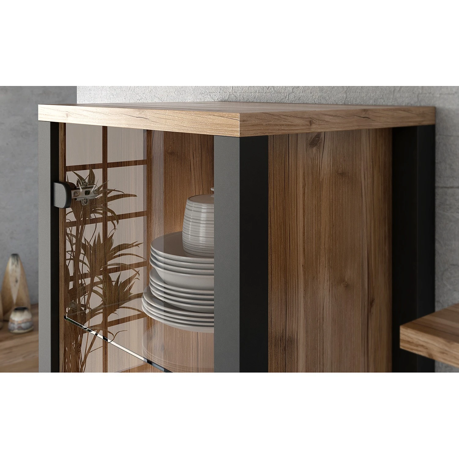 Red Living Wohnwand Velleron I (4-teilig) - Fichte Dekor / Matt Schwarz 19 Red Living Wohnwand Velleron I (4-teilig) - Fichte Dekor / Matt Schwarz – Bild 19