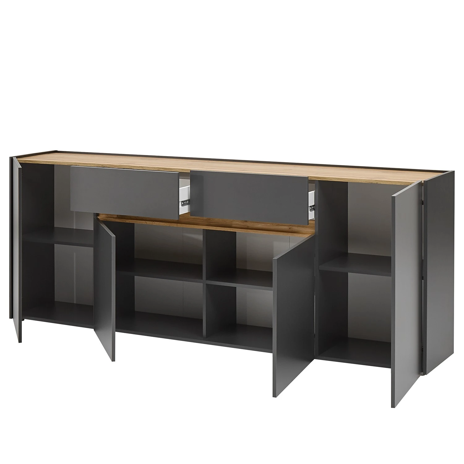 Norrwood Sideboard Olon - Anthrazit - Breite: 220 cm 4 Norrwood Sideboard Olon - Anthrazit - Breite: 220 cm – Bild 4