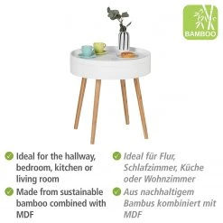 WENKO Beistelltisch Finja I - Bambus massiv - Bambus / Weiß -Wohnzimmermöbel boutique en ligne 1000260956 210715 14010900020 DETAILS P000000001000260956