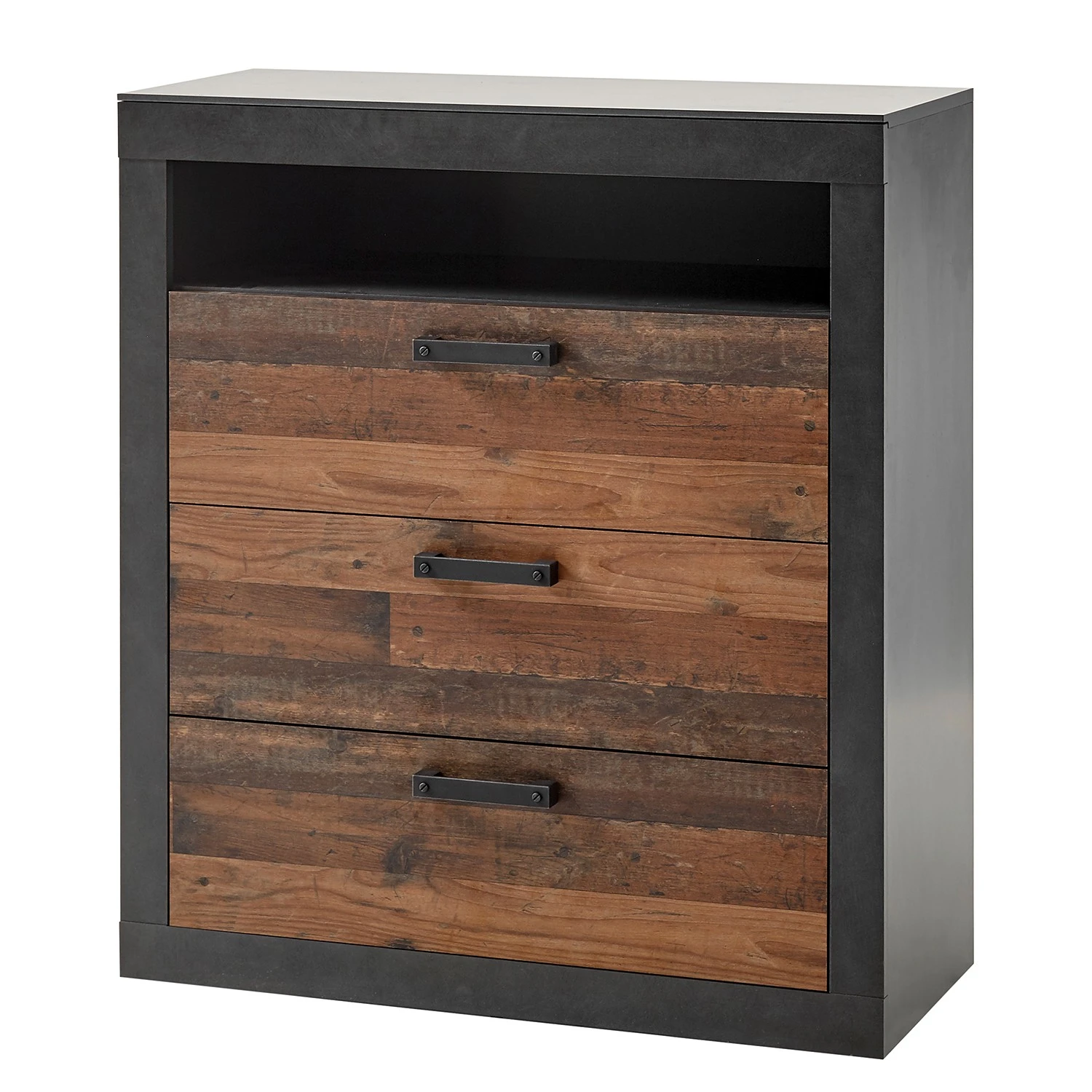 Red Living Kommode Buzan II - Altholz Dekor / Anthrazit 1 Red Living Kommode Buzan II - Altholz Dekor / Anthrazit
