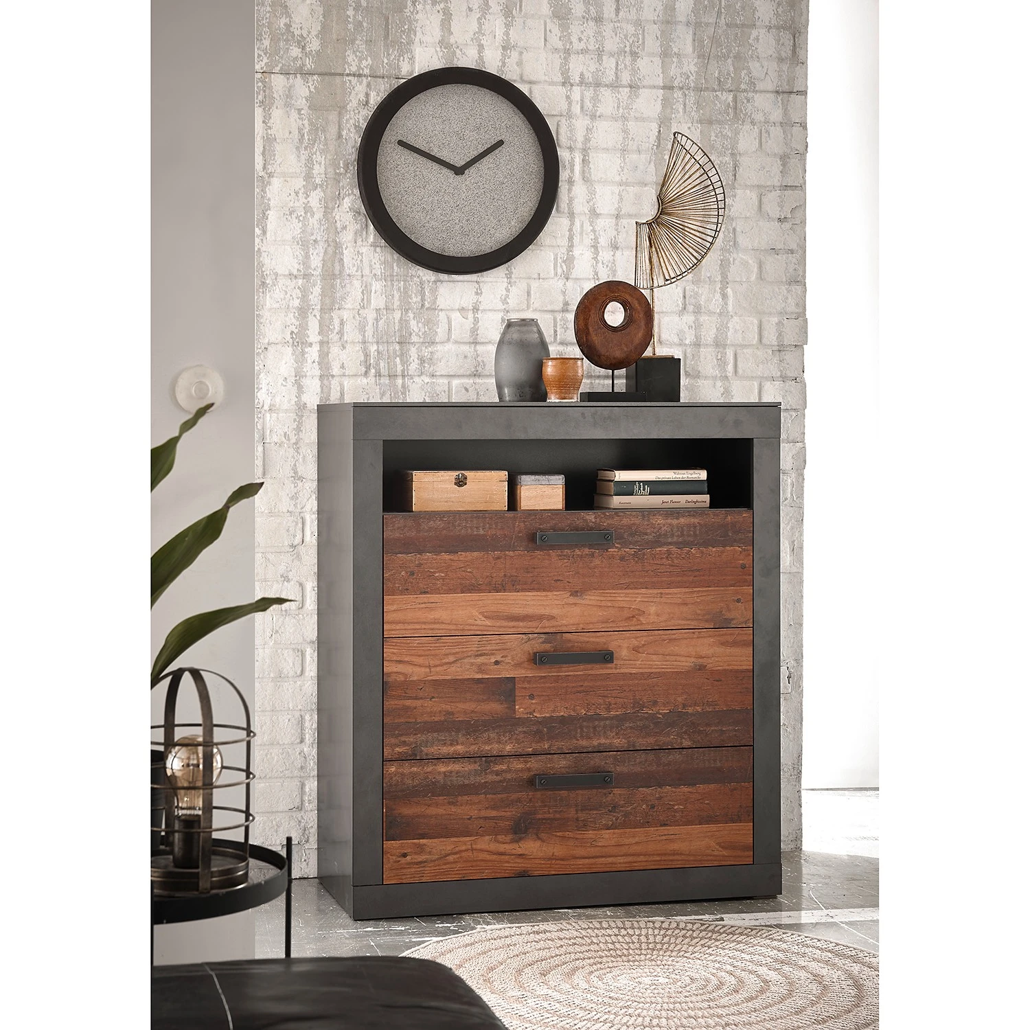 Red Living Kommode Buzan II - Altholz Dekor / Anthrazit 2 Red Living Kommode Buzan II - Altholz Dekor / Anthrazit – Bild 2