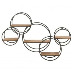 Loftscape Wandregal Trept - Eiche massiv / Metall - Eiche / Schwarz