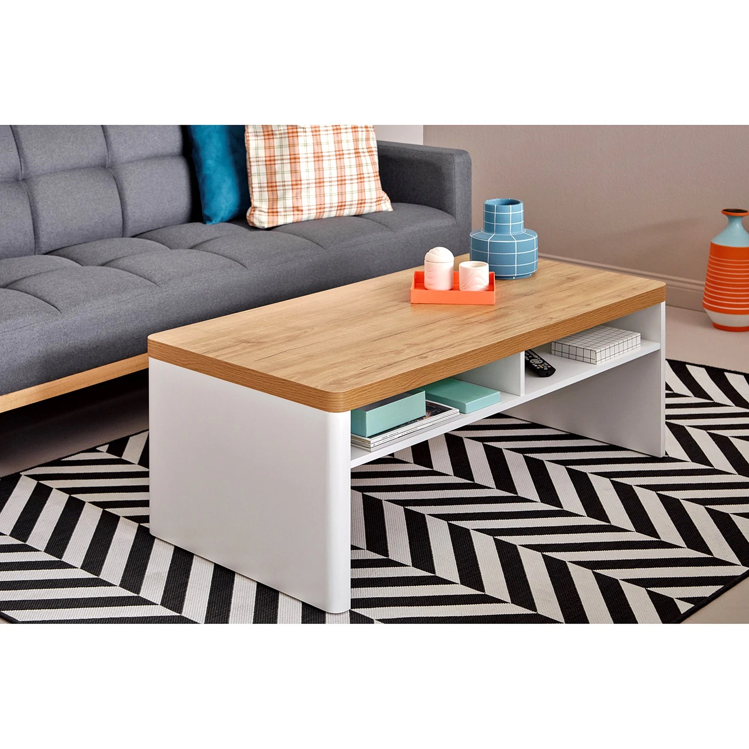 Jahnke Couchtisch Libre Coffee - Kerneiche Dekor / Weiß 2 Jahnke Couchtisch Libre Coffee - Kerneiche Dekor / Weiß – Bild 2