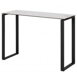 Fredriks Konsolentisch Unnau II - Keramik / Metall - Weiß / Schwarz