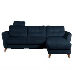 Loftscape Ecksofa Heimari I - Samt Safa: Dunkelblau - Longchair davorstehend rechts - Mit Schlaffunktion -Wohnzimmermöbel boutique en ligne 1000263618 220517 050 DETAILS P000000001000263618
