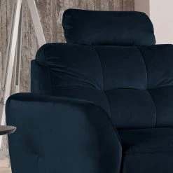 Loftscape Ecksofa Heimari I - Samt Safa: Dunkelblau - Longchair davorstehend rechts - Mit Schlaffunktion -Wohnzimmermöbel boutique en ligne 1000263618 220517 070 DETAILS P000000001000263618