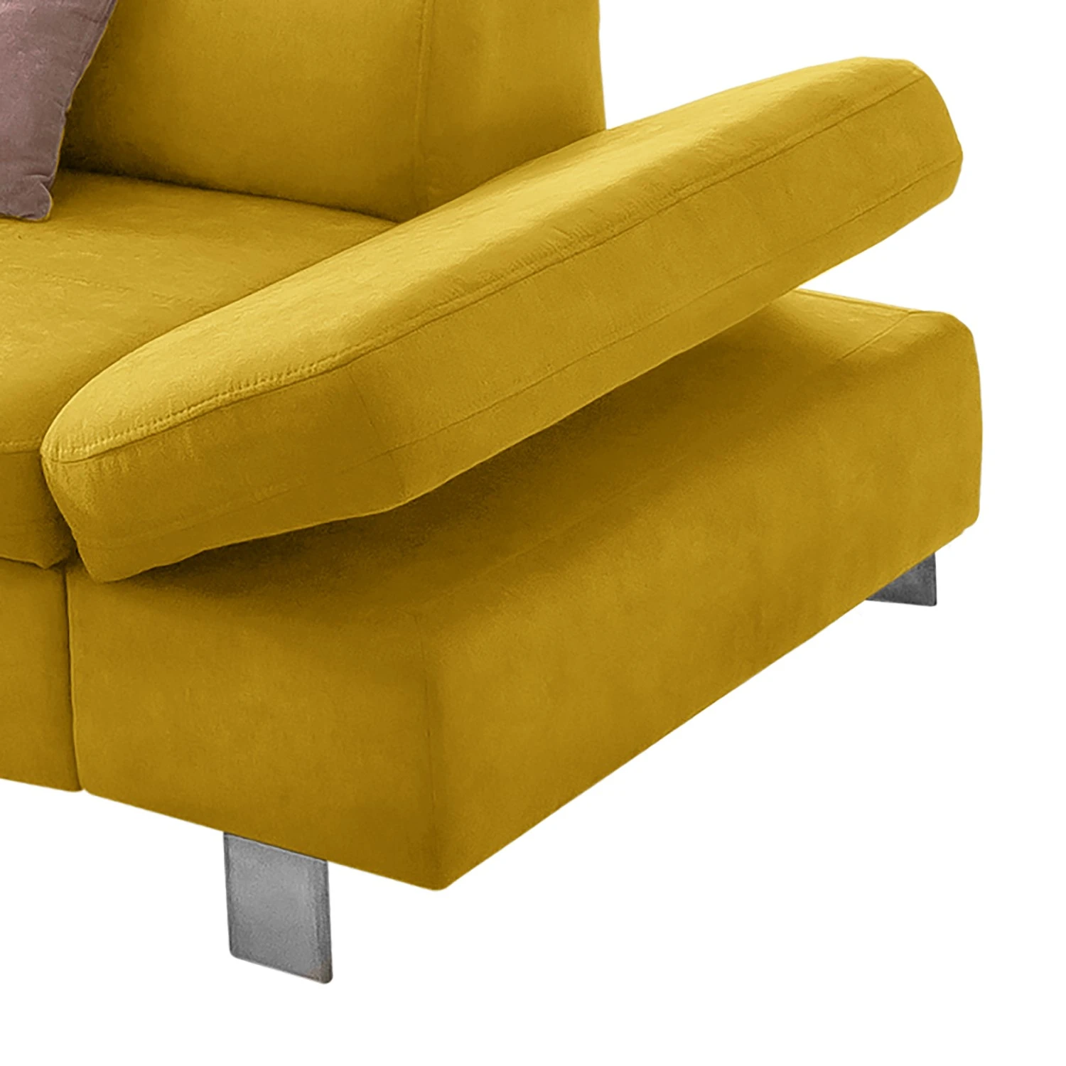 Loftscape Ecksofa Calau - Microfaser - Microfaser Enza: Senfgelb - Ottomane davorstehend links - Mit Schlaffunktion 7 Loftscape Ecksofa Calau - Microfaser - Microfaser Enza: Senfgelb - Ottomane davorstehend links - Mit Schlaffunktion – Bild 7