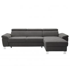 Loftscape Ecksofa Busene I - Microfaser - Microfaser Enza: Dunkelgrau - Longchair davorstehend rechts - Mit Schlaffunktion -Wohnzimmermöbel boutique en ligne 1000266871 210527 11200801245 DETAILS P000000001000266871