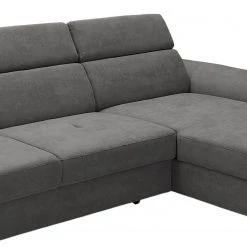 Loftscape Ecksofa Busene I - Microfaser - Microfaser Enza: Dunkelgrau - Longchair davorstehend rechts - Mit Schlaffunktion -Wohnzimmermöbel boutique en ligne 1000266871 210527 11200801251 DETAILS P000000001000266871
