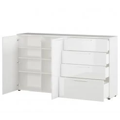 Germania Sideboard Sunnyvale - Hochglanz Weiß / Matt Weiß - Breite: 186 cm -Wohnzimmermöbel boutique en ligne 1000270198 210526 06260600008 DETAILS P000000001000270198