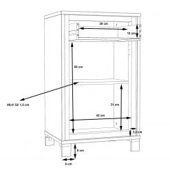 Red Living Kommode Egan III - Eiche Artisan Dekor / Eiche Schwarz Dekor -Wohnzimmermöbel boutique en ligne 1000270212 210609 06153800028 SKETCH DETAILS P000000001000270212 sketch